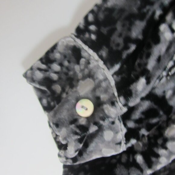 J Jill Womens Small Black Gray Burnout Velvet LS Shirt Silk Rayon Soft S - Picture 11 of 13